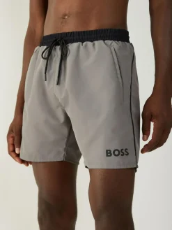 BOSS Grey Light Starfish Quick Dry Swim Shorts^ Swimwear