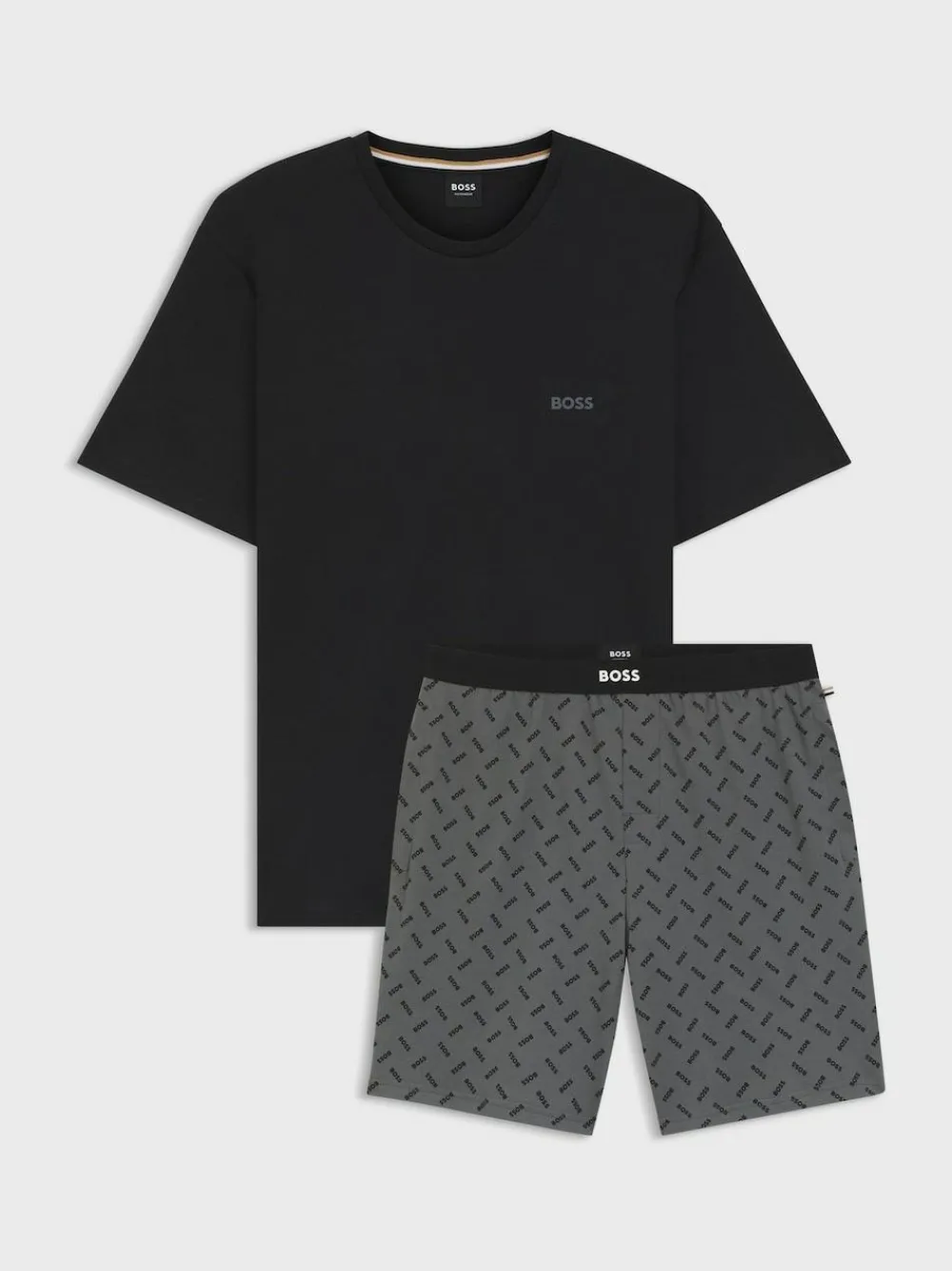 BOSS Grey Regular-Fit Logo Pyjamas Set^ Pyjamas