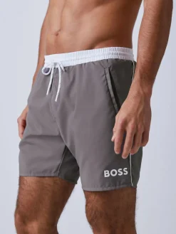 New BOSS Grey Starfish Quick Dry Swim Shorts