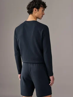 Sale BOSS Navy Blue Waffle Shorts