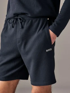 Sale BOSS Navy Blue Waffle Shorts