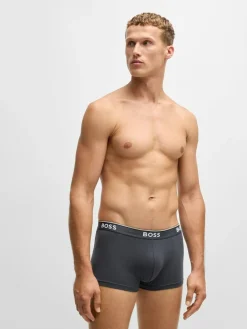 Online BOSS Navy/Grey/Blue Power Stretch Cotton 3 Pack Boxers