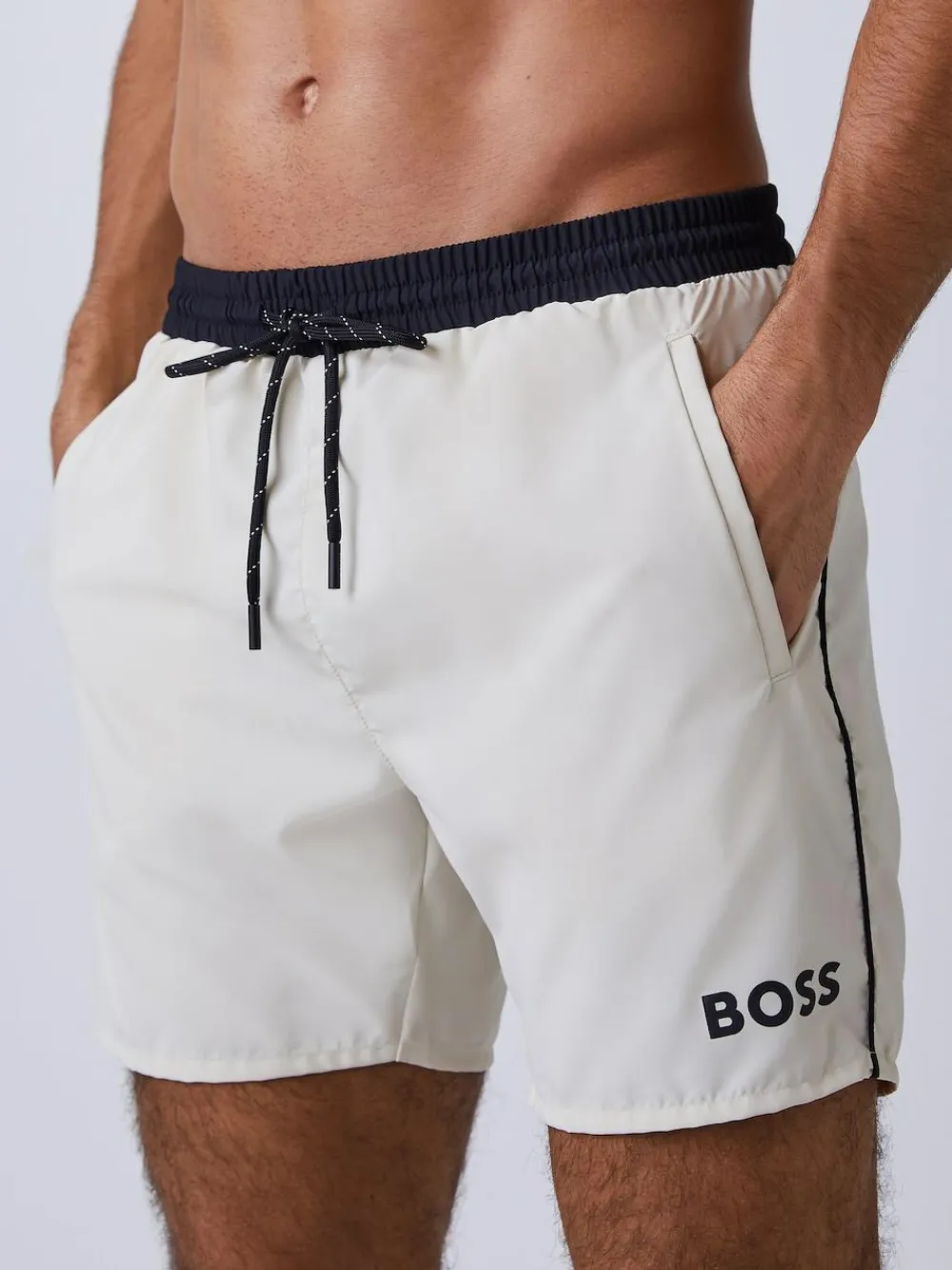 Hot BOSS White Starfish Quick Dry Swim Shorts