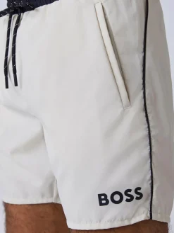 Hot BOSS White Starfish Quick Dry Swim Shorts