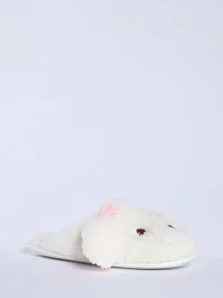 Boux Avenue White Dog Borg Mules^Women Slippers