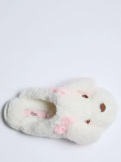 Boux Avenue White Dog Borg Mules^Women Slippers