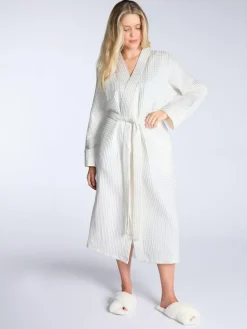 Online Boux Avenue White Long Waffle Robe