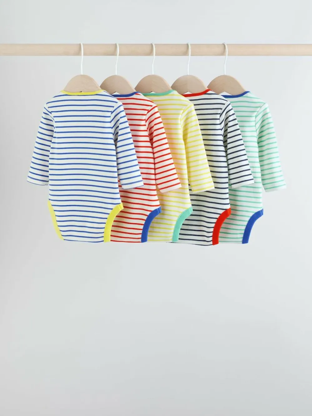 Hot Next Baby Long Sleeve Bodysuits 5 Pack Bright