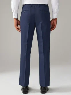 Clearance Next Bright Blue Regular Fit Textured Suit Trousers