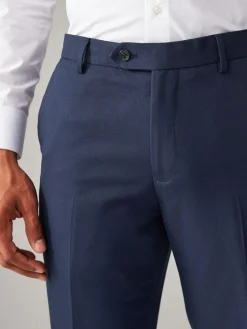 Clearance Next Bright Blue Regular Fit Textured Suit Trousers