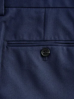 Clearance Next Bright Blue Regular Fit Textured Suit Trousers