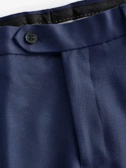 Clearance Next Bright Blue Regular Fit Textured Suit Trousers