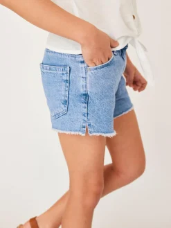 Clearance Next Regular Length Frayed Edge Denim Shorts (3-16yrs) Bright Blue