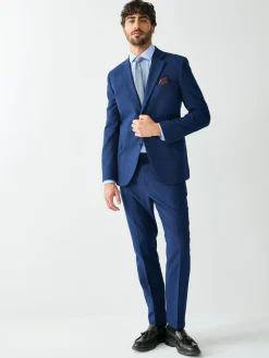 Next Skinny Fit Textured Suit Jacket^ Blue Suits|Blazers & Formal Jackets