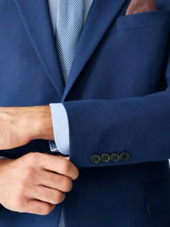 Next Skinny Fit Textured Suit Jacket^ Blue Suits|Blazers & Formal Jackets