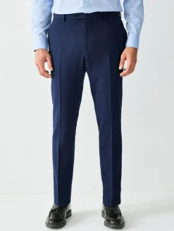 Discount Next Skinny Fit Textured Suit Trousers Bright Blue