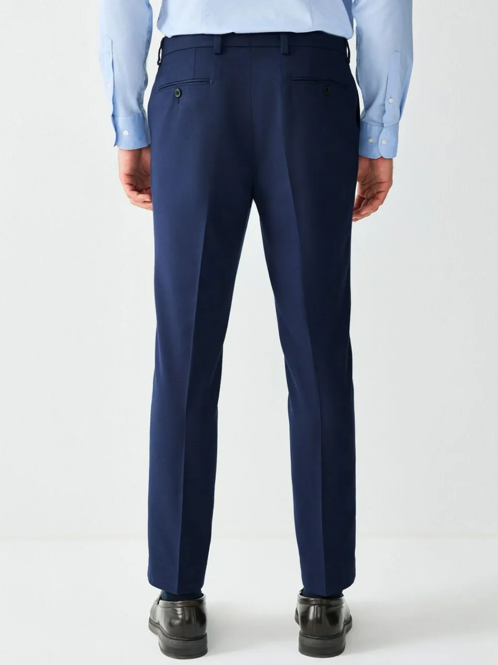 Discount Next Skinny Fit Textured Suit Trousers Bright Blue