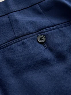 Discount Next Skinny Fit Textured Suit Trousers Bright Blue