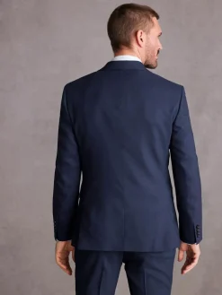 Next Slim Fit Signature Tollegno Italian Wool Textured Suit Jacket^ Blue Suits|Suits & Tuxedos