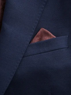 Next Slim Fit Signature Tollegno Italian Wool Textured Suit Jacket^ Blue Suits|Suits & Tuxedos