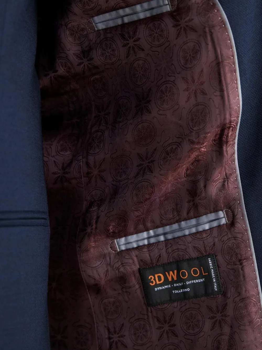 Next Slim Fit Signature Tollegno Italian Wool Textured Suit Jacket^ Blue Suits|Suits & Tuxedos