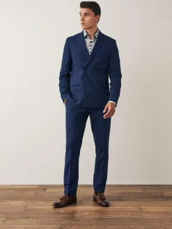 Hot Next Slim Fit Suit Trousers Bright Blue