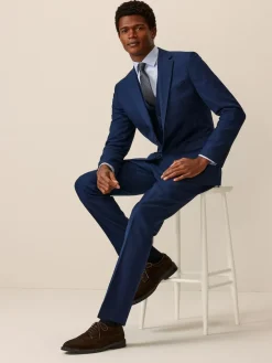 Next Bright Blue Slim Fit Textured Suit Jacket^ Blue Suits|Blazers & Formal Jackets