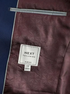 Next Bright Blue Slim Fit Textured Suit Jacket^ Blue Suits|Blazers & Formal Jackets