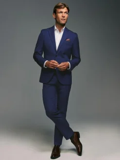 Best Next Tailored Fit Textured Suit Jacket Bright Blue