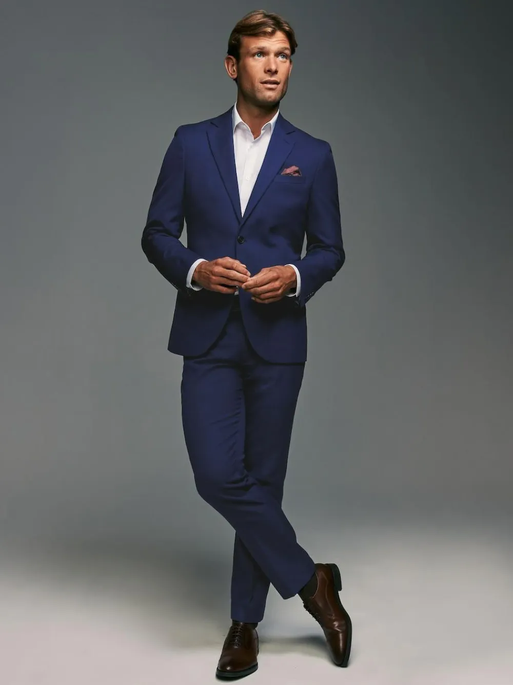 Best Next Tailored Fit Textured Suit Jacket Bright Blue