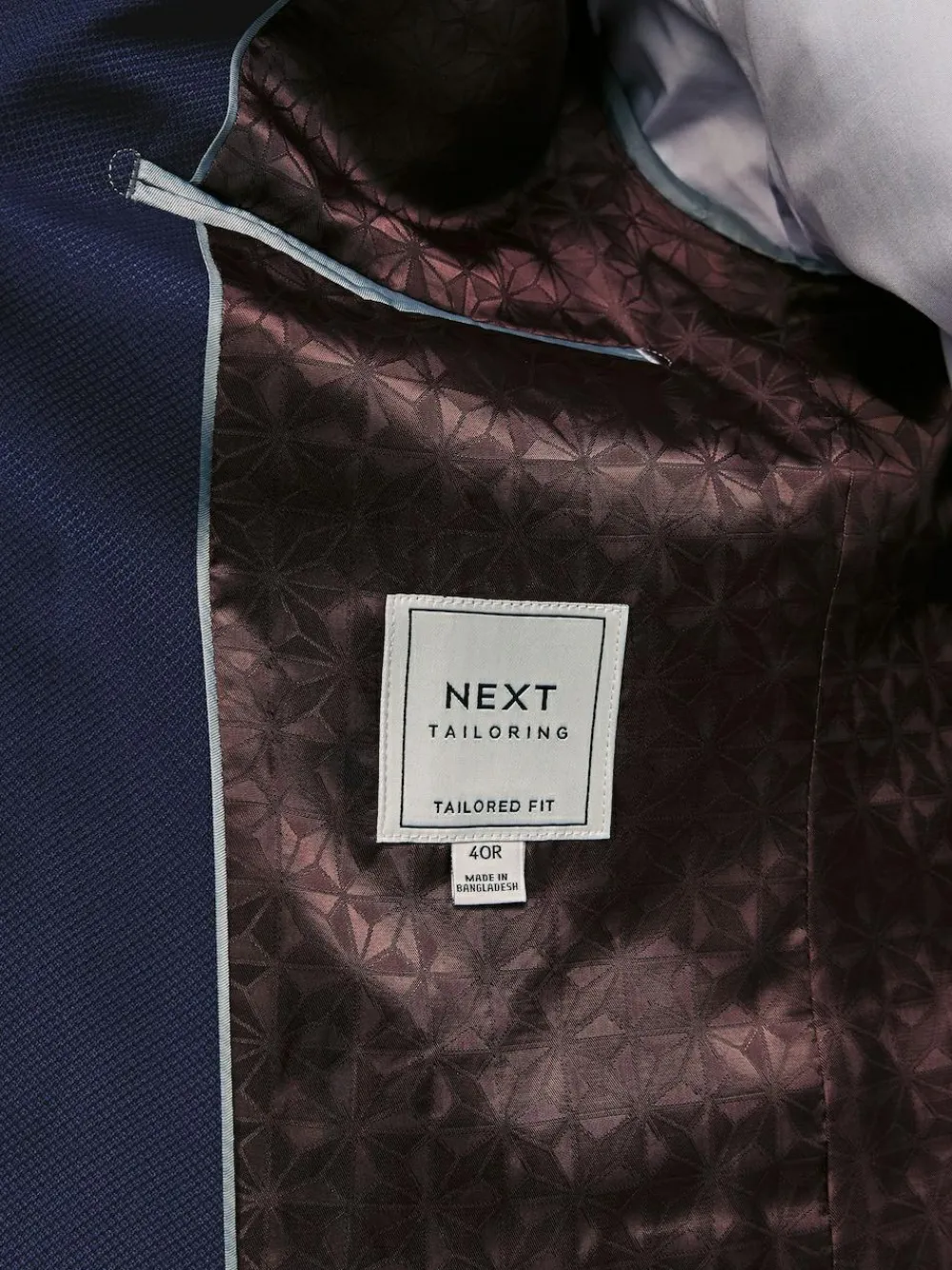 Best Next Tailored Fit Textured Suit Jacket Bright Blue