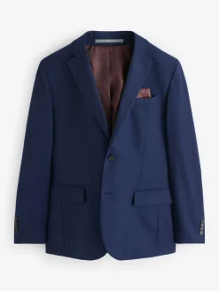 Best Next Tailored Fit Textured Suit Jacket Bright Blue