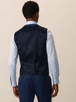 Next Bright Blue Textured Suit Waistcoat^ Vests