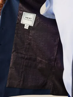 Next Bright Blue Textured Suit Waistcoat^ Vests