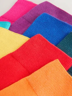 New Next 8 Pack Embroidered Lasting Fresh Socks Bright Blue/Green/Red