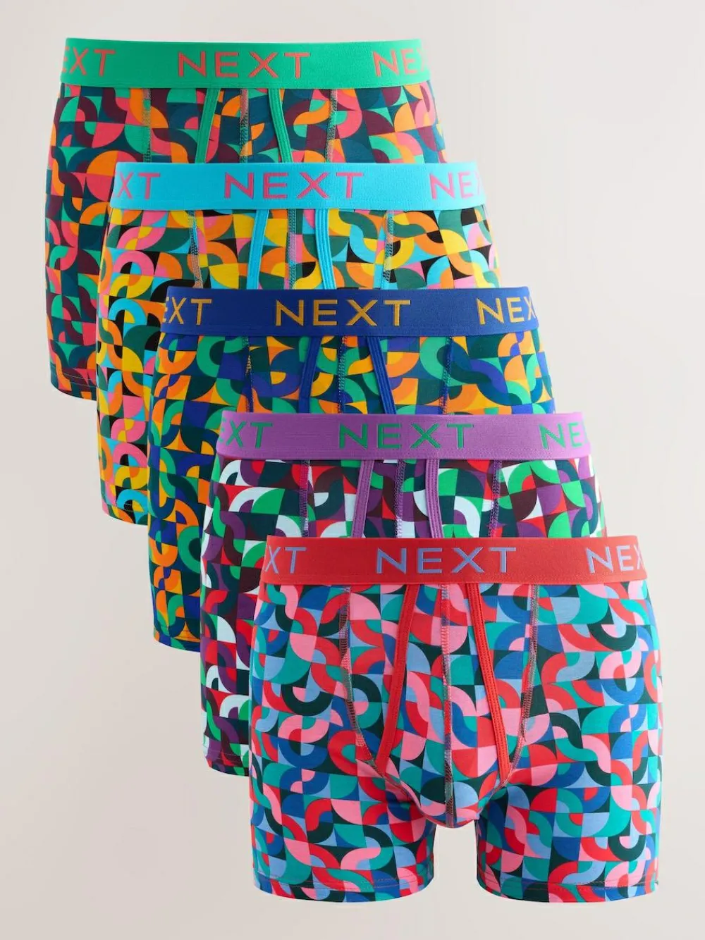 Clearance Next Bright Blue/Orange/Purple Circle Geo Print A-Front Boxers