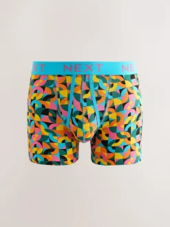 Clearance Next Bright Blue/Orange/Purple Circle Geo Print A-Front Boxers