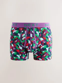 Clearance Next Bright Blue/Orange/Purple Circle Geo Print A-Front Boxers