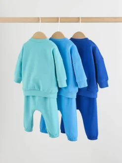 Online Next Bright Blues Baby Sweatshirt and Joggers Set 6 Piece (0mths-3yrs)