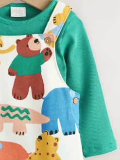 Online Next Jersey Dungarees And Bodysuit Baby Set (0mths-2yrs) Bright Character