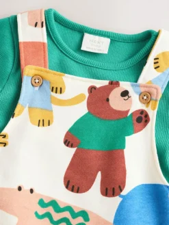 Online Next Jersey Dungarees And Bodysuit Baby Set (0mths-2yrs) Bright Character