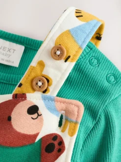 Online Next Jersey Dungarees And Bodysuit Baby Set (0mths-2yrs) Bright Character