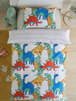 Next Bright Dino Duvet Cover and Pillowcase Set^ Childrens Bedding
