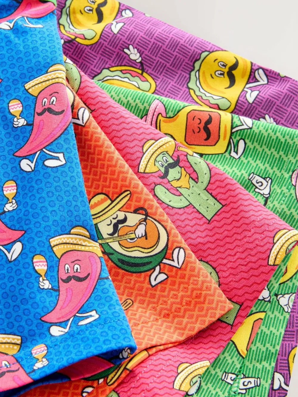 Hot Next 5 Pack Hipster Boxers 5 Pack Bright Food Print
