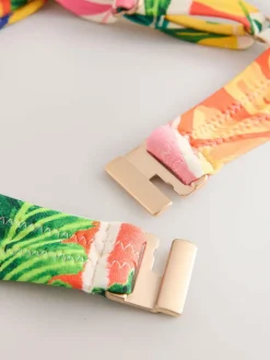 Online Next Bow Front Padded Wired Bikini Top Bright Fruit Stripe