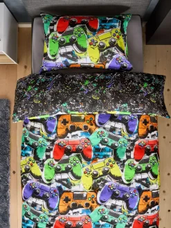 New Next Bright Gamer Super Soft Brushed Cotton Duvet Cover and Pillowcase Set