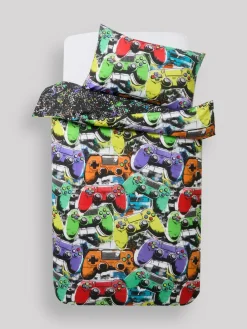 New Next Bright Gamer Super Soft Brushed Cotton Duvet Cover and Pillowcase Set