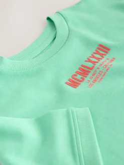 Best Next Bright Green Graphic Print Heavyweight Short Sleeve T-Shirt (3-16yrs)