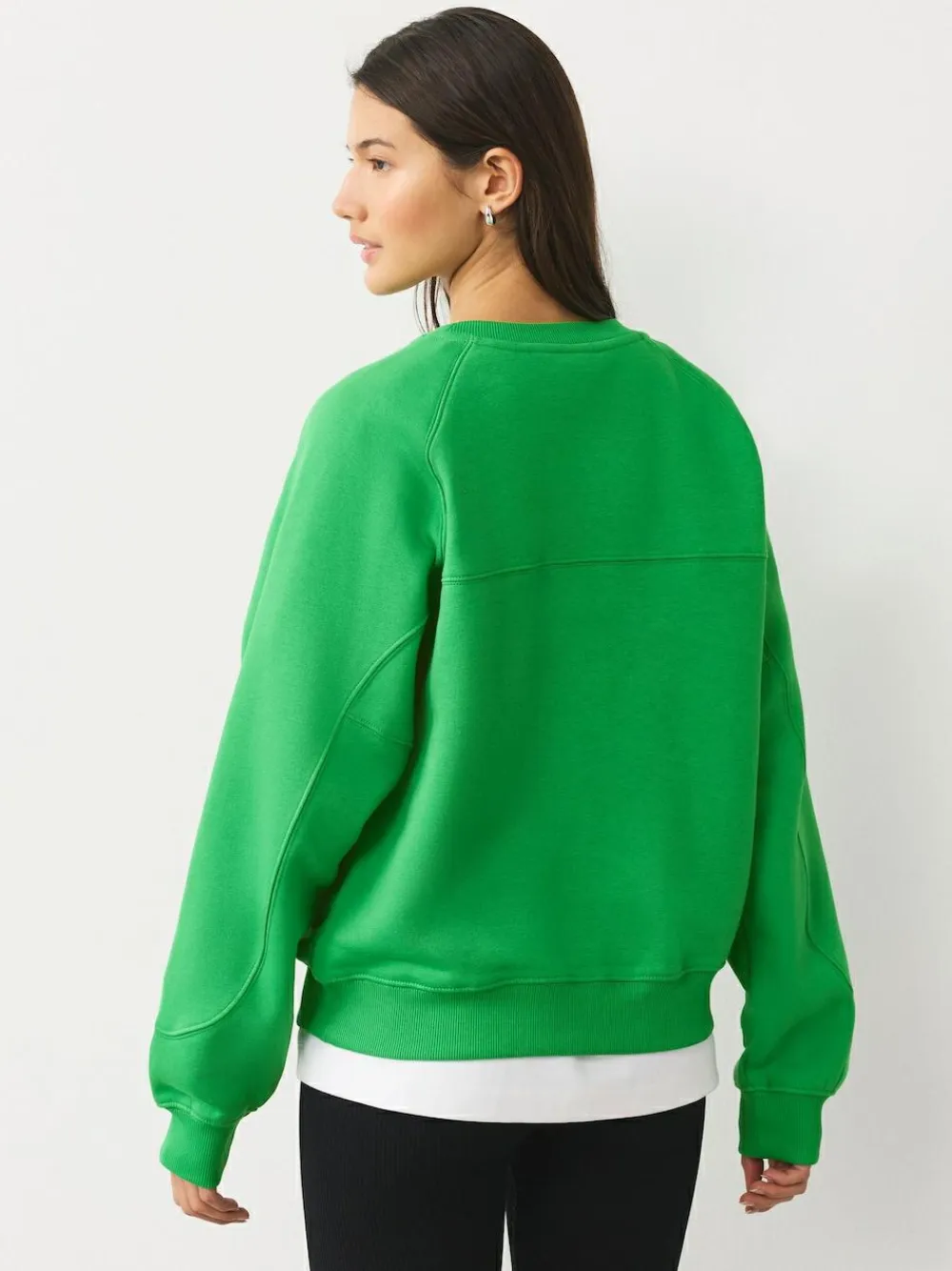 Discount Next Relaxed Fit Heavyweight Regular Crew Neck Sweatshirt Bright Green