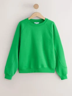 Discount Next Relaxed Fit Heavyweight Regular Crew Neck Sweatshirt Bright Green